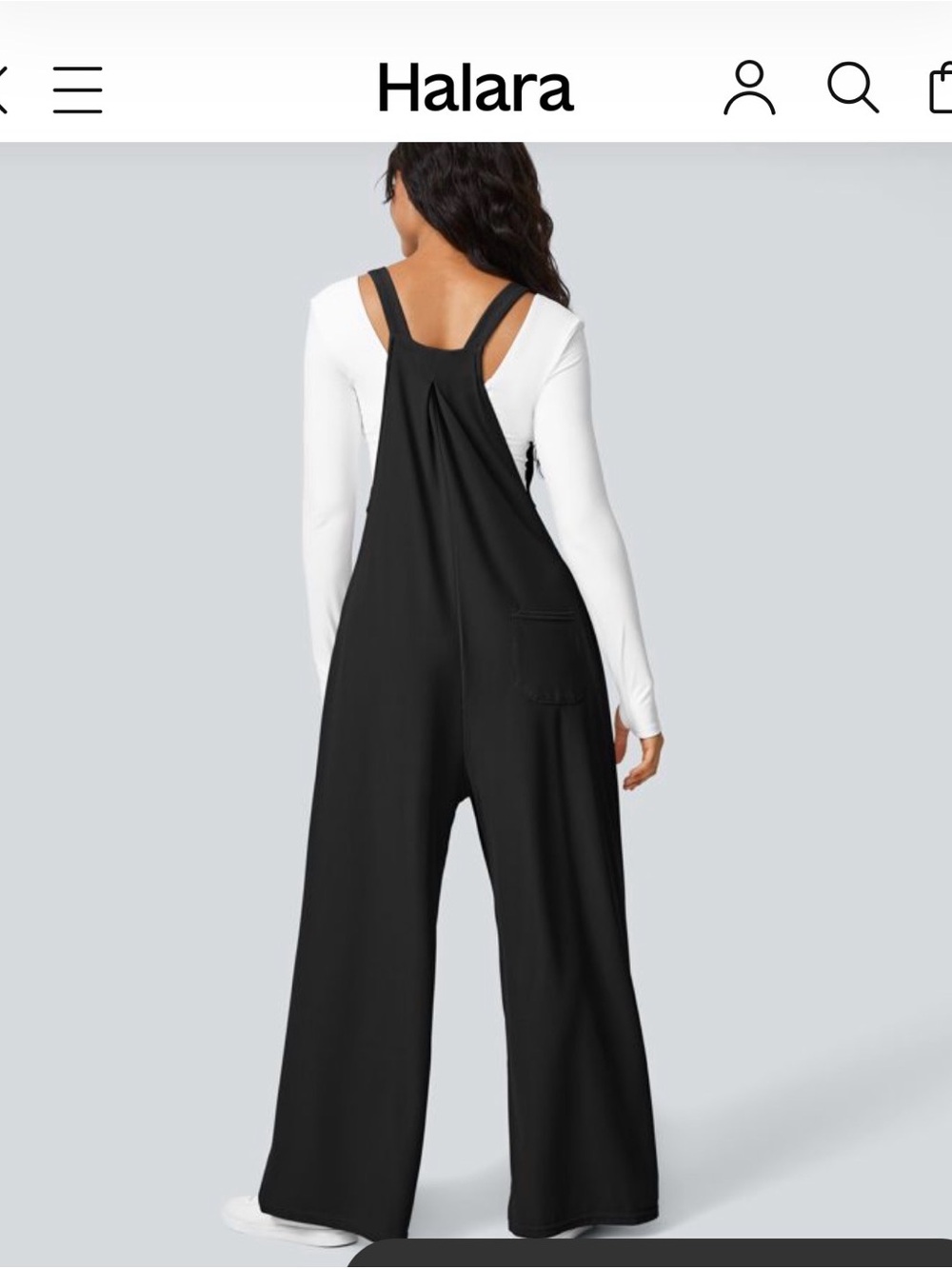 HALARA Black Wide-Leg Overalls Jumpsuit - Picture 2 of 3